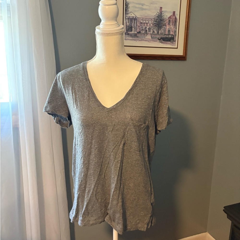 Madewell Heather Gray V-Neck Tee